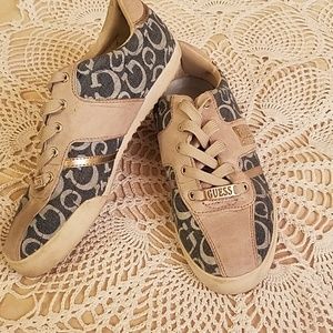 Guess shoes Jean fabric Gray suede silver detail